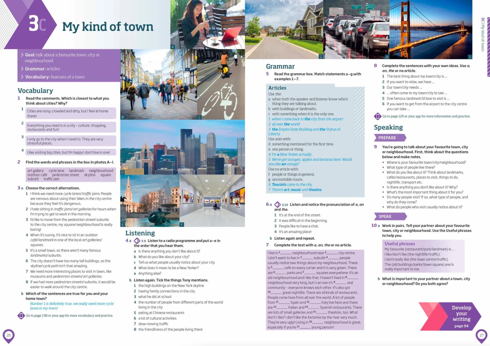 Розворот 3C My kind of town — як він виглядає в підручнику